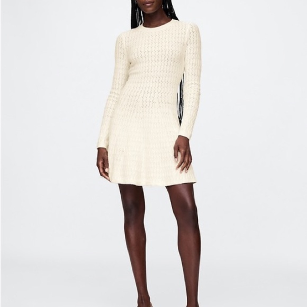 GAP CashSoft Pointelle Mini Sweater Dress